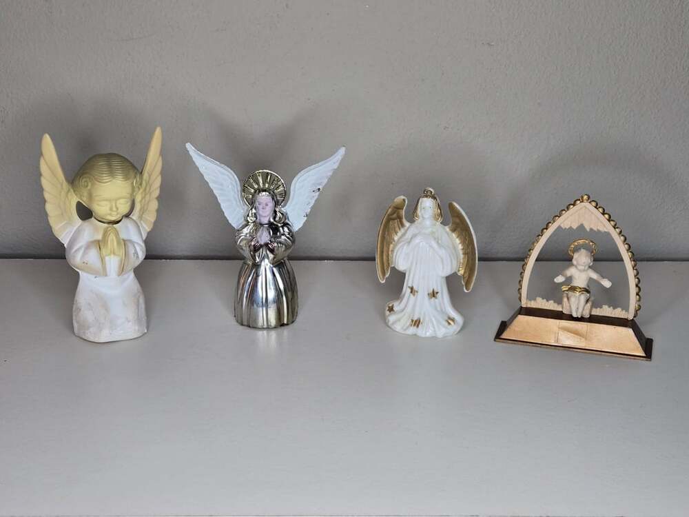 Vintage Christmas Angel Figurine Assorted Lot Holiday Decor Set